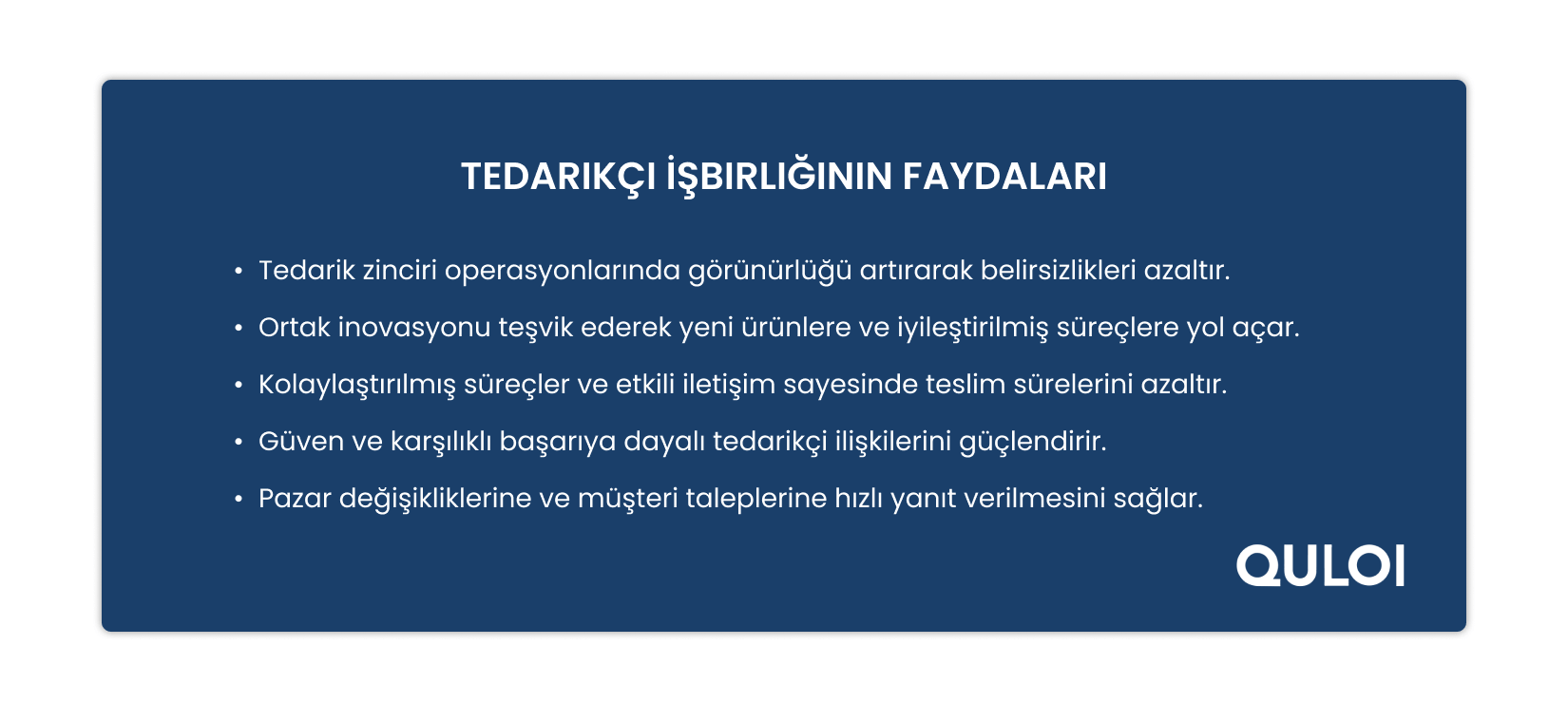 Tedarikçi İşbirliğinin Faydaları